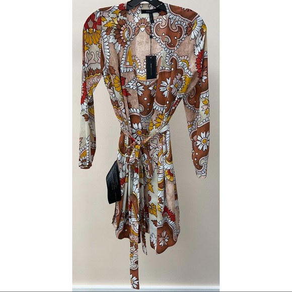 BCBGMAXAZRIA Two Piece Wrap Robe Dress in Dusty Rio Red - Picture 6 of 9